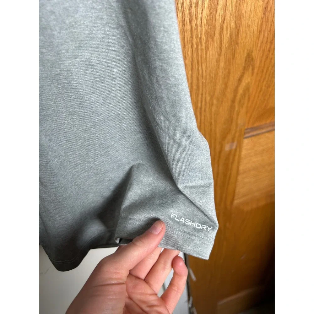 The North Face Womens Grey FlashDry Short Sleeve T-Shirt Size L Workout Hiking - Picture 4 of 7